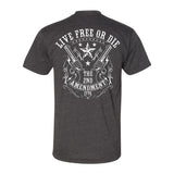 American Liberty 1776 2nd Amendment Double Sided Dark Heather Gray Short Sleeve AK T-Shirt L