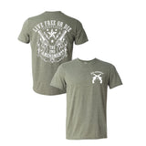 American Liberty 1776 2nd Amendment Double Sided Heather Green Short Sleeve AK T-Shirt L