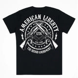 American Liberty Crossed Arms 2nd Amendment Double Sided Black Short Sleeve AK T-Shirt 2XL