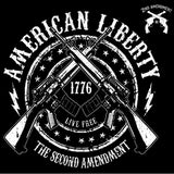 American Liberty Crossed Arms 2nd Amendment Double Sided Black Short Sleeve AK T-Shirt 2XL