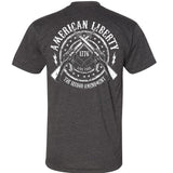 American Liberty Crossed Arms 2nd Amendment Double Sided Dark Heather Gray Short Sleeve AK T-Shirt 2XL