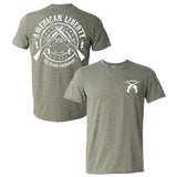 American Liberty Crossed Arms 2nd Amendment Double Sided Heather Green Short Sleeve AK T-Shirt XL