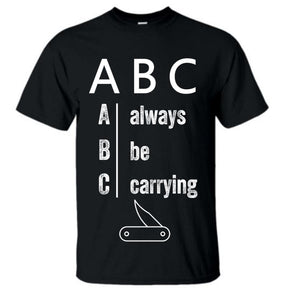 ABC: Always Be Carrying Pocket Knives Black Short Sleeve T-Shirt 2XL