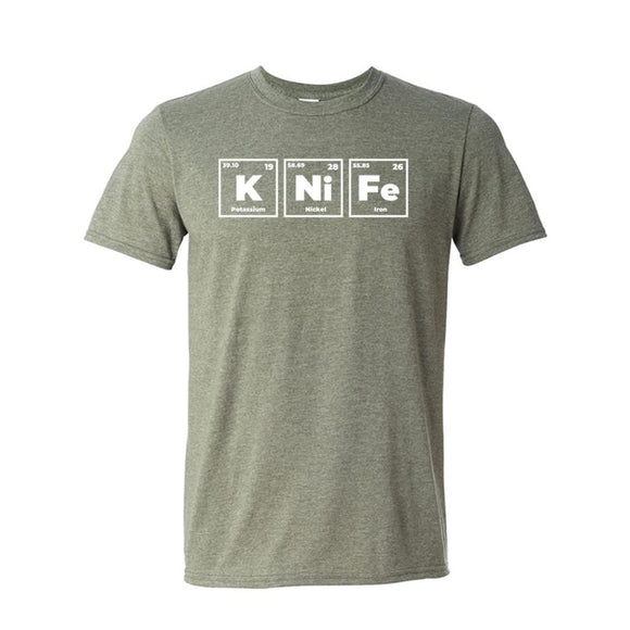 KNIFE Periodic Table of Elements Heather Green Short Sleeve T-Shirt 2XL