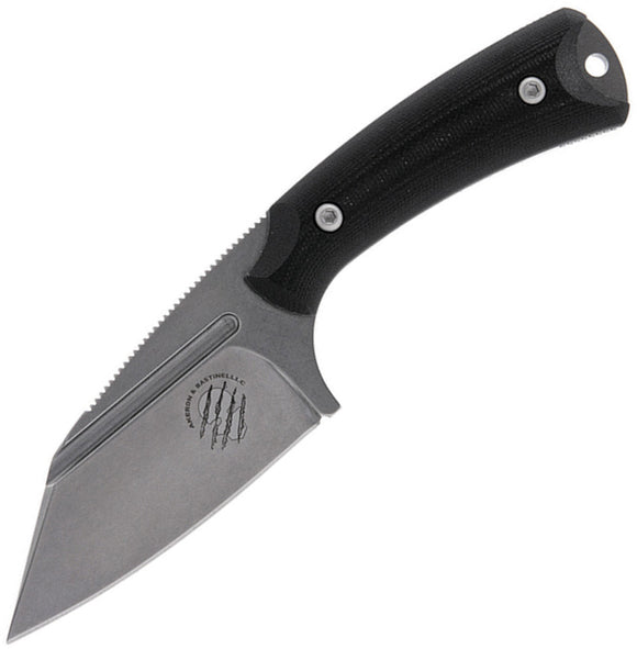 Akeron La Sanction Bastinelli Design Black G10 Handle Fixed Blade Knife N002