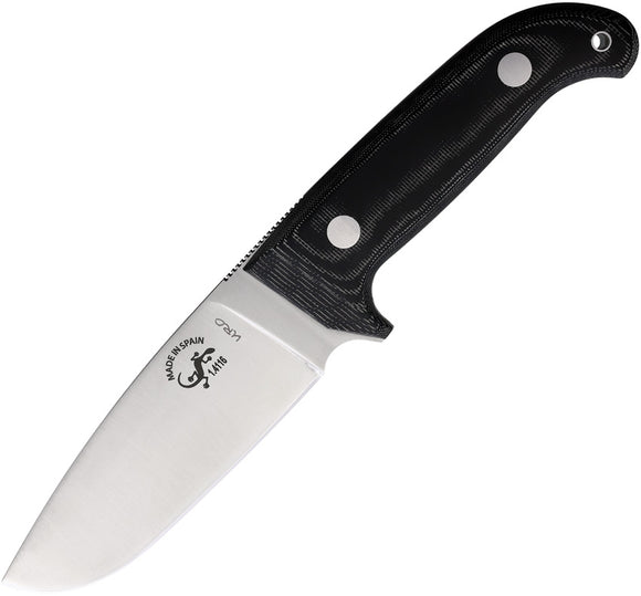 Salamandra Black Smooth Micarta Stainless Steel Fixed Blade Knife 242221