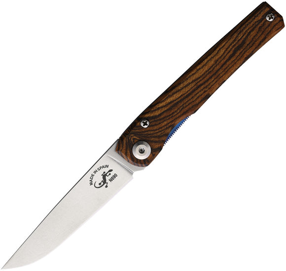 Salamandra S-310 Framelock Brown Walnut Folding N690 Steel Pocket Knife 310053