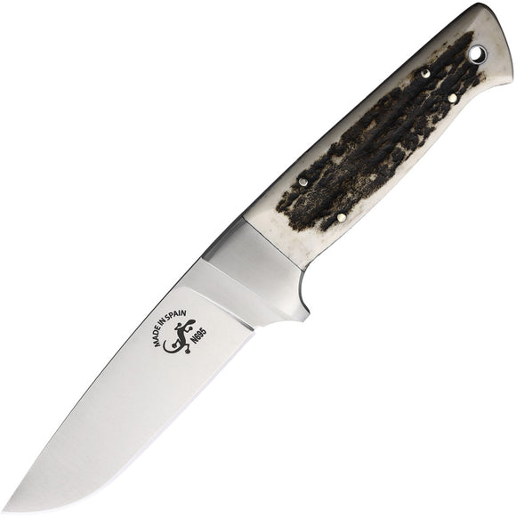 Salamandra Nestor White/Brown Stag Bohler N695 Fixed Blade Knife 407063
