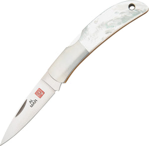 Al Mar Hawk Lockback Mother of Pearl Handle AUS-8 Stainless Folding Knife 1002P