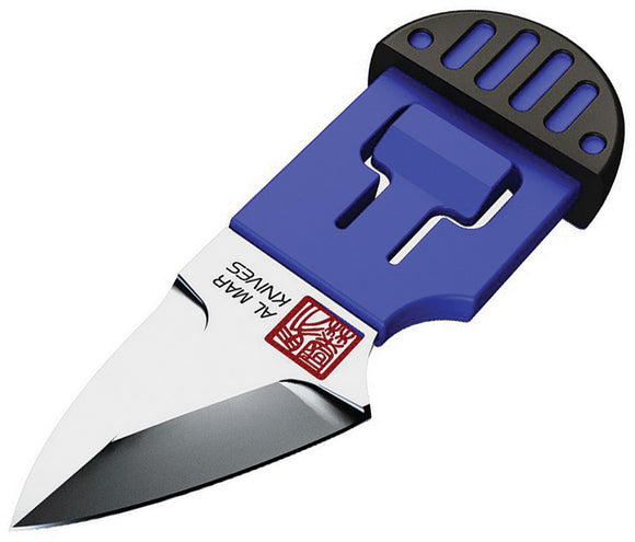 Al Mar Stinger Blue D2 Steel Fixed Blade Keyring Knife w/ Sheath 1001BKBLBL