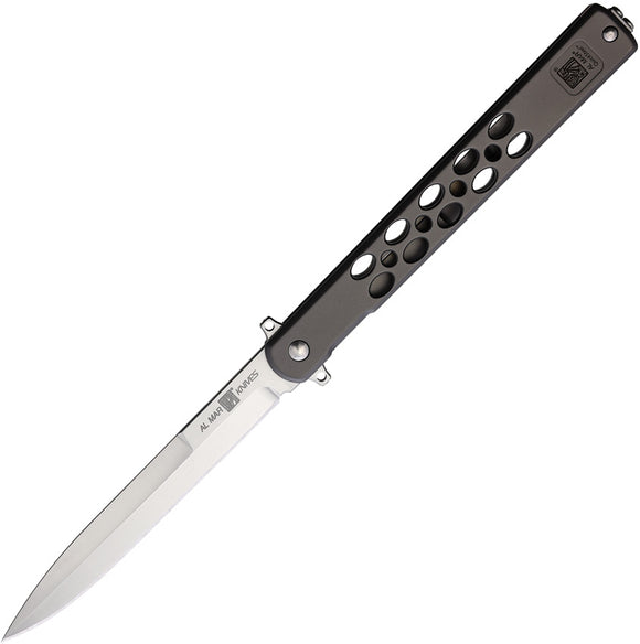 Al Mar Quicksteel Framelock Gray Stainless Folding Spear Point Pocket Knife 4051