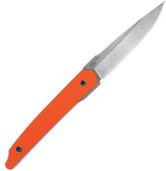 Amare Pocket Peak Orange G10 Fixed Blade Knife w/ Belt Sheath 201807