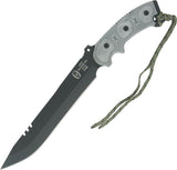 TOPS 15.25" Anaconda Hunters Point Fixed Blade Black Micarta Handle Knife