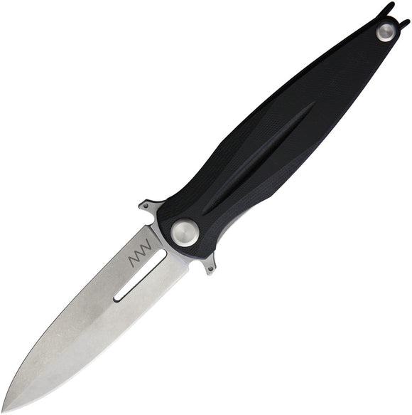 Acta Non Verba Knives Z400 Linerlock Black Folding Spear Pt Pocket Knife 400004