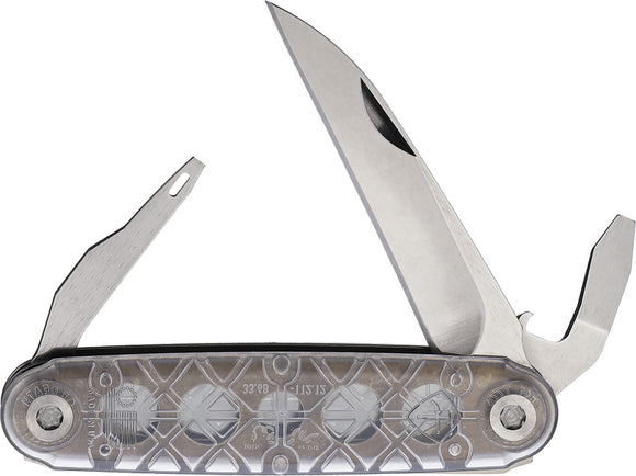 American Service Knife The Alchesay Clear Folding Multi-Tool Pocket Knife 003CLR