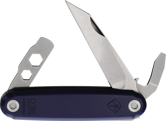 American Service Knife The Iron Sides Blue Folding Multi-Tool Pocket Knife 004BL