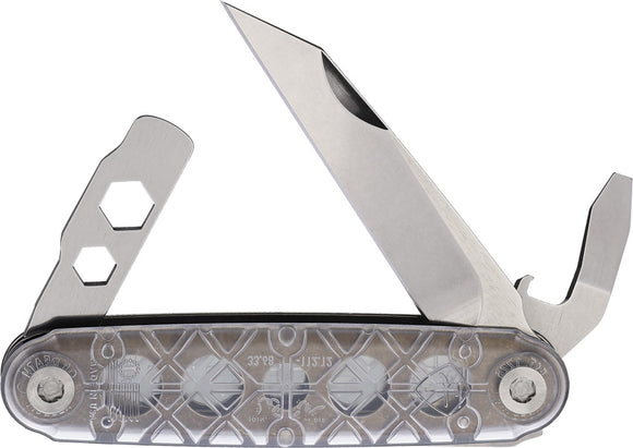 American Service Knife The Iron Sides Clear Folding Multi-Tool Pocket Knife 004CLR