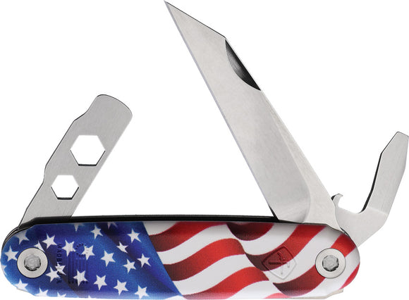 American Service Knife The Iron Sides Flag Folding Multi-Tool Pocket Knife 004FLG