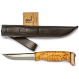 Arctic Legend Hobby Tan Curly Birch Stainless Fixed Blade Knife 903