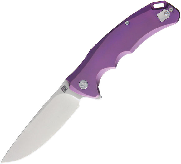 Artisan Tradition Framelock Purple Titanium Handle Steel Folding Knife 1702GRE