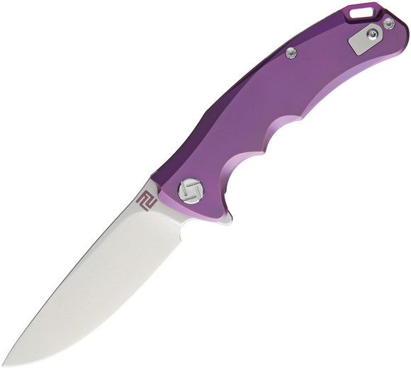 Artisan Small Tradition Framelock Purple Titanium Handle Folding Knife 1702GSRE