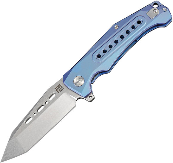 Artisan Cutlery Jungle Framelock S35VN Blue Titanium Folding Knife 1705GBUS