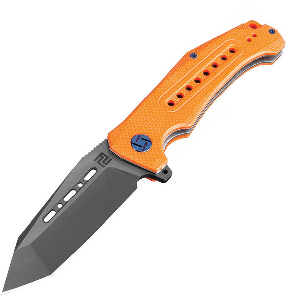 Artisan Jungle Orange G10 Folding Black D2 Steel Pocket Knife 1705PBBOE