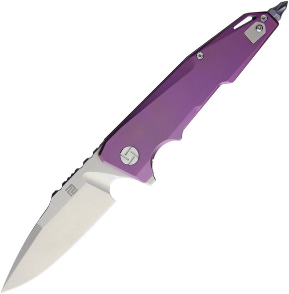 Artisan Cutlery Predator Framelock Purple Titanium S35VN Folding Knife 1706GRE