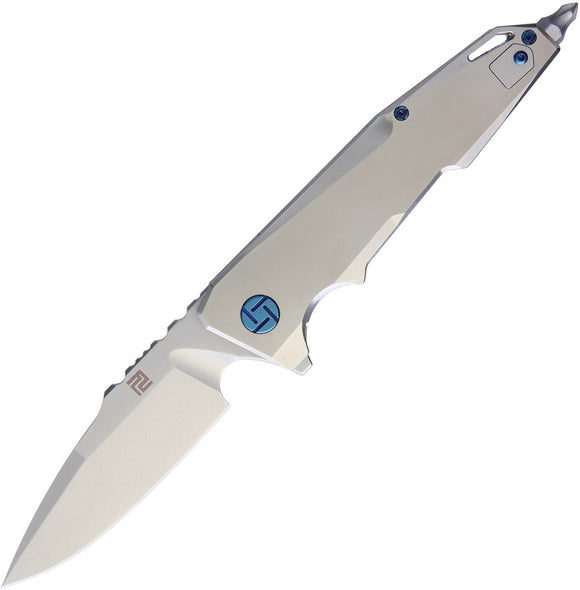 Artisan Predator Framelock Satin Titanium Screwdriver S35VN Steel Knife 1706GST