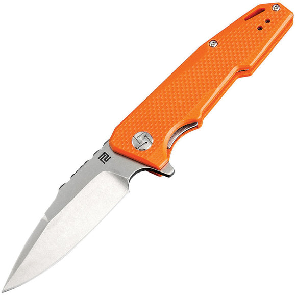 Artisan Cutlery Predator Linerlock G10 Orange D2 Steel Folding Knife 1706PSOEF