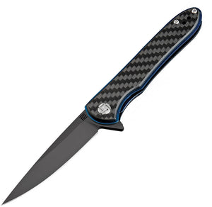 Artisan Small Shark Carbon Fiber Folding Black D2 Steel Pocket Knife 1707PSBCF