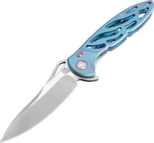 Artisan Cutlery Dragonfly Framelock Blue/Green Titanium M390 Knife 1801GGNM