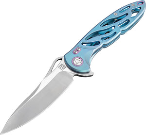 Artisan Cutlery Dragonfly Framelock S35VN Green/Blue Titanium Knife 1801GGNS