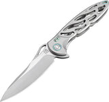 Artisan Dragonfly Framelock M390 Bohler Gray Titanium Stainless Knife 1801GGYM