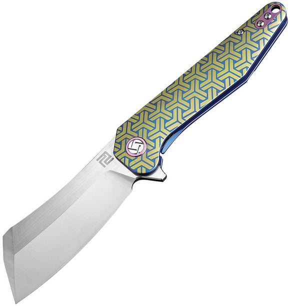 Artisan Cutlery Osprey Linerlock Blue & Gold Titanium S35VN Knife 1803GBU02