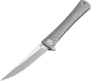 Products Artisan Waistline Framelock Gray M390 Gray Titanium Stainless Knife 1805GGYM