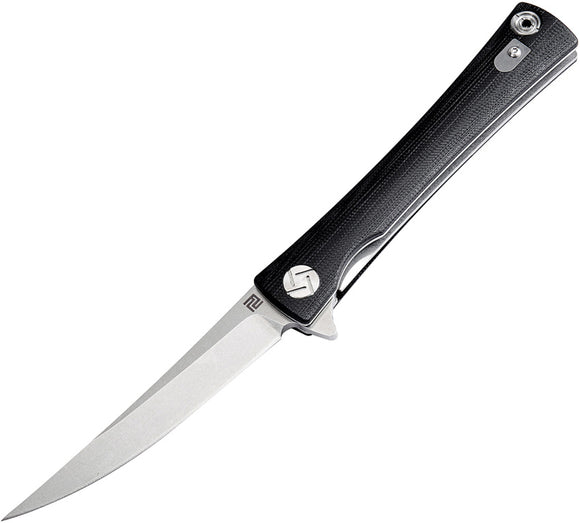 Artisan Waistline Linerlock Black Handle Folding Knife 1805PBKC