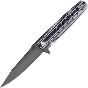 Artisan Virginia Black/White G10 Folding Black D2 Steel Pocket Knife 1807PBBW