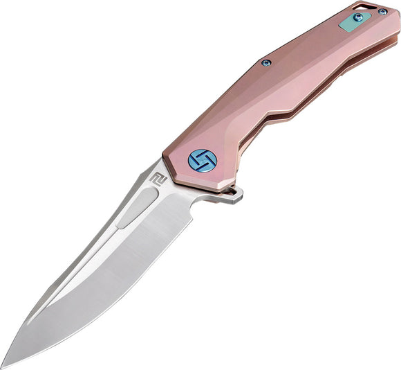 Artisan Zumwalt Framelock Pink Titanium M390 Bohler Stainless Knife 1808GREM