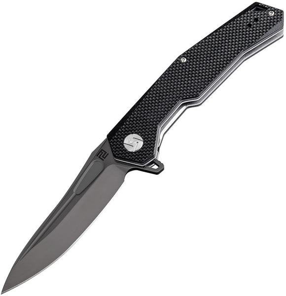 Artisan Zumwalt Black Textured G10 Folding Black D2 Steel Pocket Knife 1808PBBKF