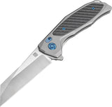 Artisan Falcon Framelock Gray Titanium Carbon Fiber S35VN Steel Knife 1809GGYS