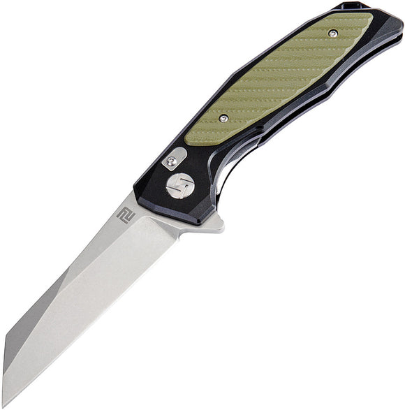 Artisan Falcon Linerlock Green Black Handle D2 Tool Steel Folding Knife 1809PBGN
