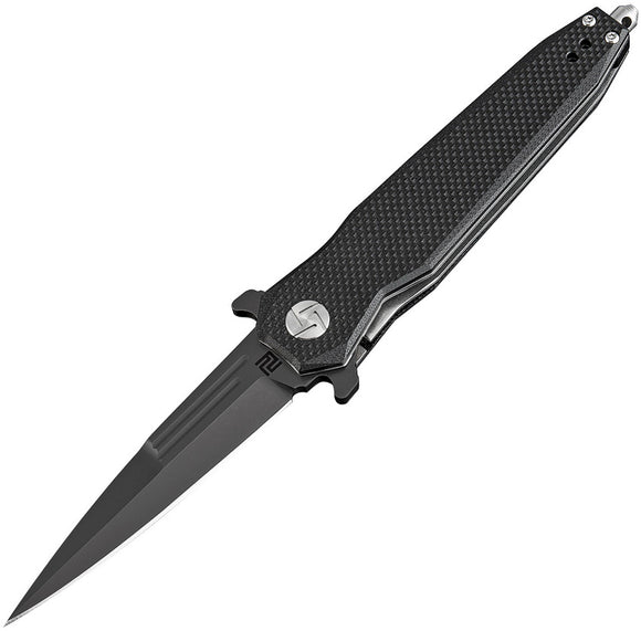 Artisan Hornet Black Textured G10 Folding Black D2 Steel Pocket Knife at Atlantic Knife