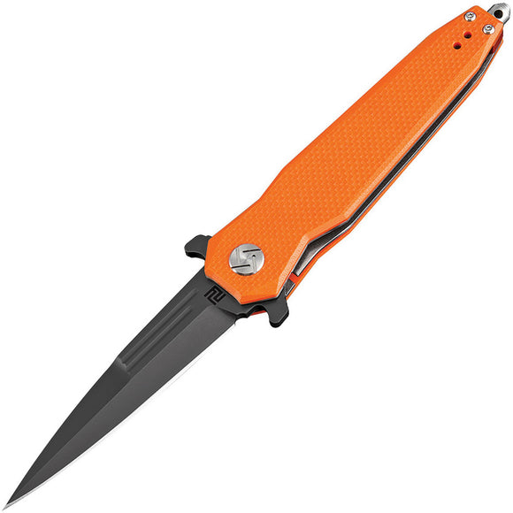 Artisan Hornet Orange G10 Folding Black D2 Steel Pocket Knife