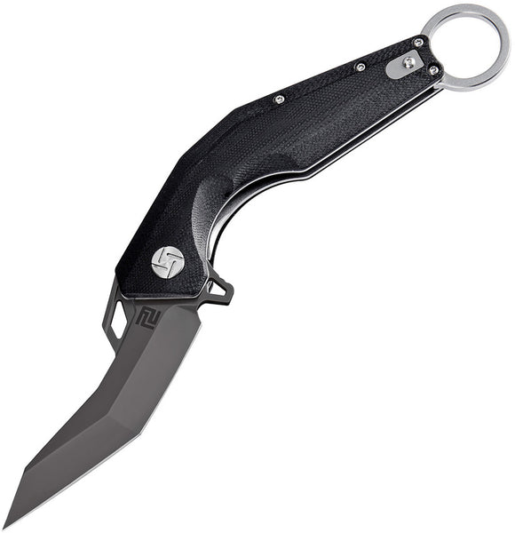 Artisan Cobra Black Smooth G10 Folding Black D2 Steel Pocket Knife 1811PBBKC