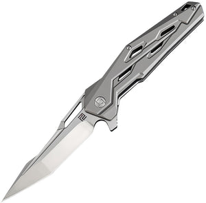 Artisan Cutlery Interceptor Gray Titanium M390 Linerlock Folding Knife 1812GGYM