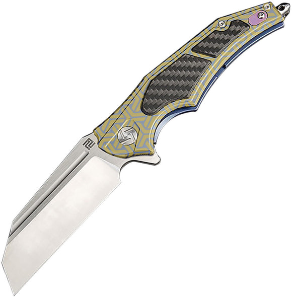 Artisan Apache Framelock Carbon Fiber Inlay S35VN Steel Folding Knife 1813GBU02