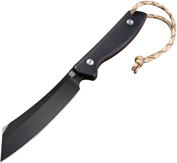 Artisan Tomahawk Black G10 D2 Steel Fixed Blade Knife w/ Belt Sheath 1815BBOE