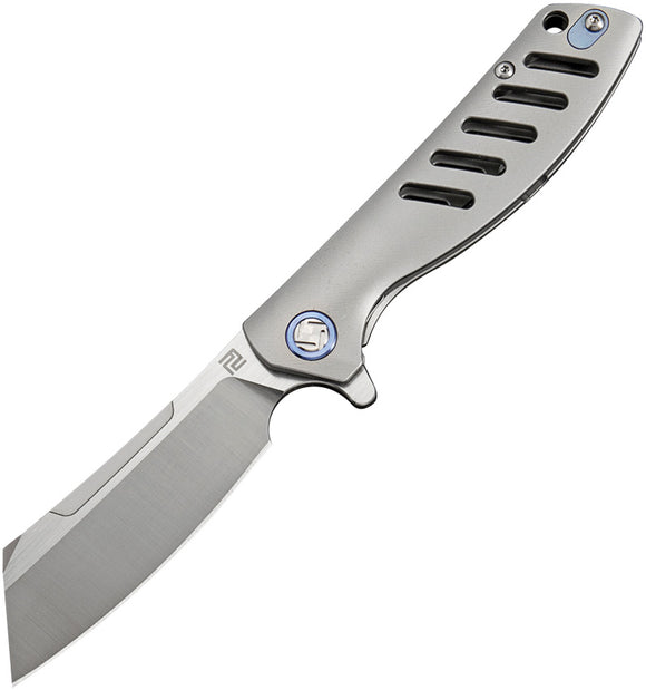 Artisan Cutlery Tomahawk Framelock Gray Titanium Bohler M390 Knife 1815GSGYM