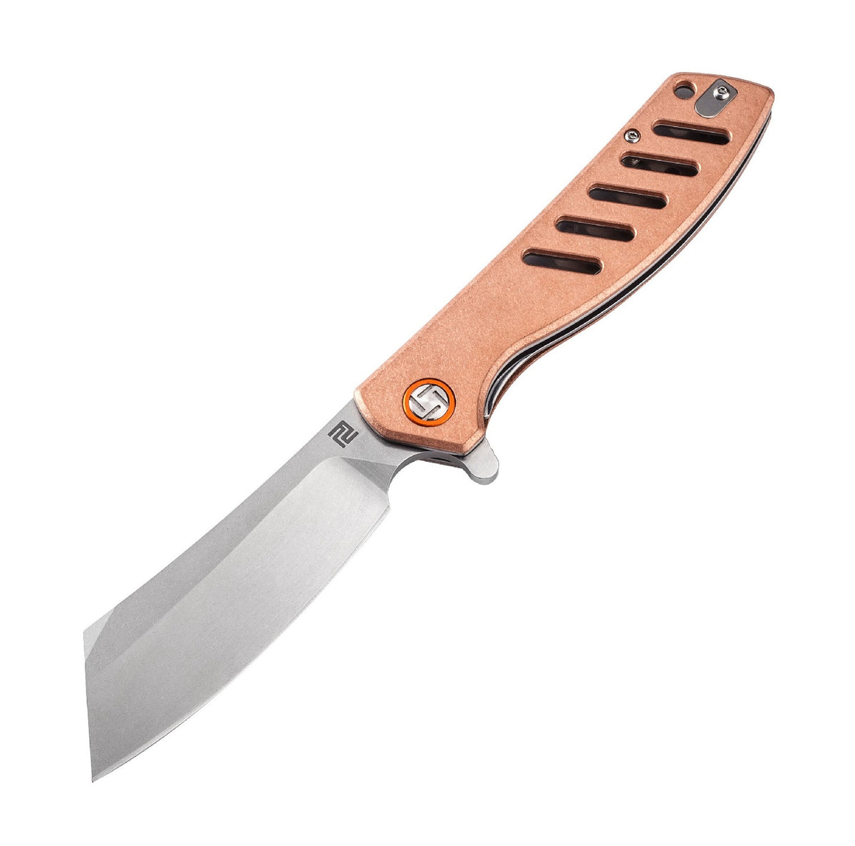 Artisan Tomahawk copper Handle D2 Folding Cleaver Knife 1815pca ...